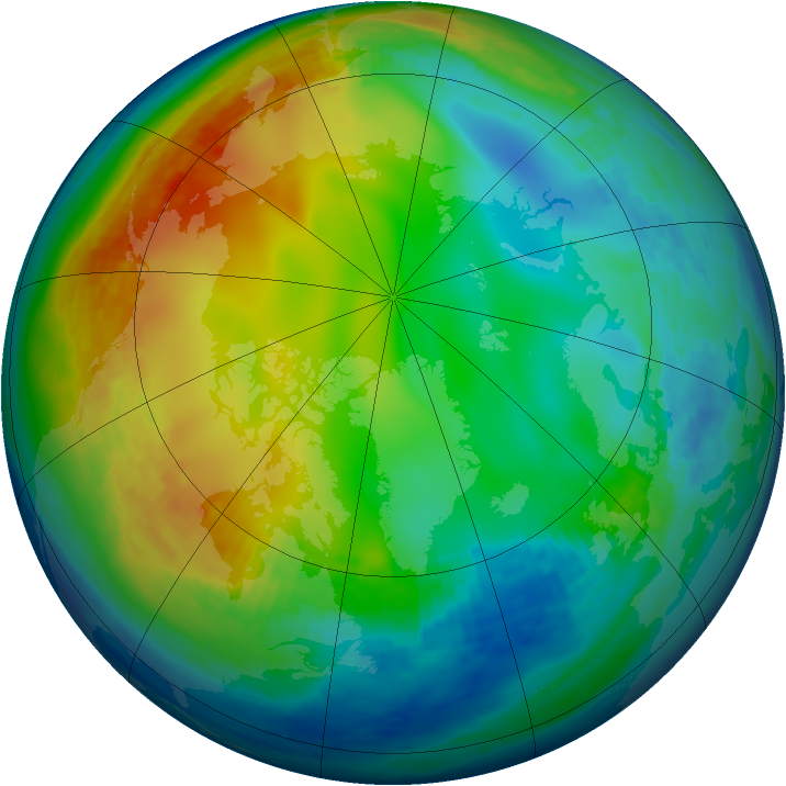 Arctic ozone map for 07 December 1993